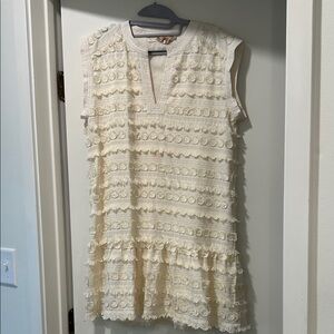 Marie Oliver Ivory Textured Sleeveless Dress